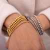European and American ins fashion, simple and trendy jewelry, niche retro stainless steel plated with 18K elastic beads bracelet Specification image